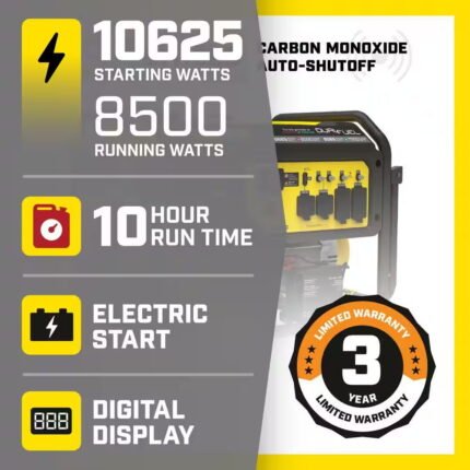 Champion Power Equipment 10,625/8500-Watt Electric Start Gasoline and Propane Powered Dual Fuel Portable Generator with CO Shield