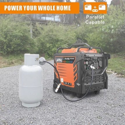 Genmax Portable Inverter Generator, 11000-Watt Tri-Fuel Remote Start CO Sensor